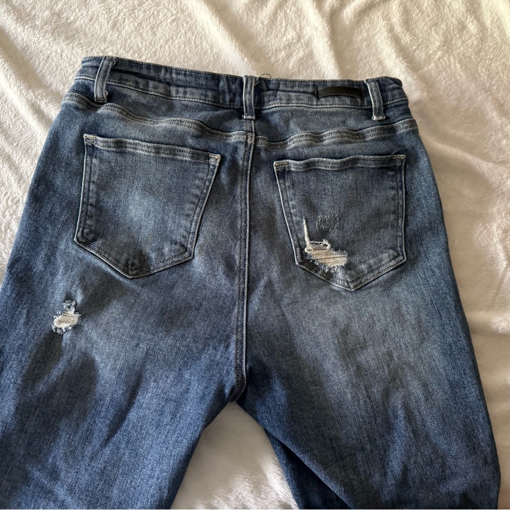 Risen High Rise Distressed Stretch Jeans 15/32 15 - Picture 9 of 11